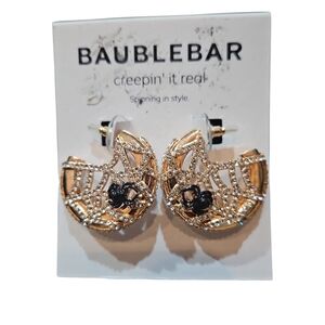 Baublebar Antropologie Woman Creepin'it Real Prong Spider SpiderWeb Hoop Earing